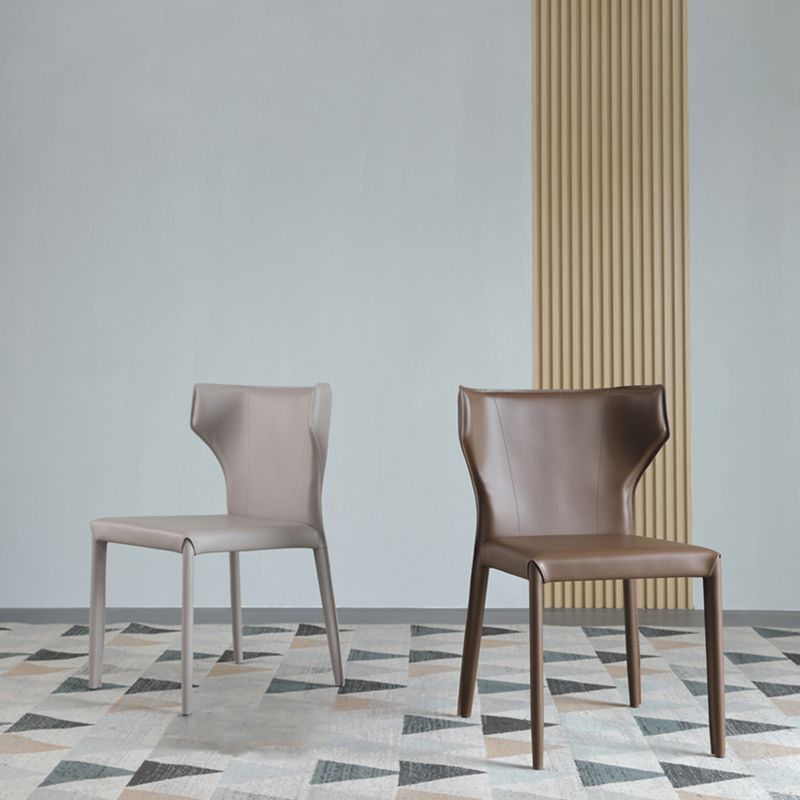 Modern Style Dining Chair Armless Dining Chair with Metal Legs for Kitchen