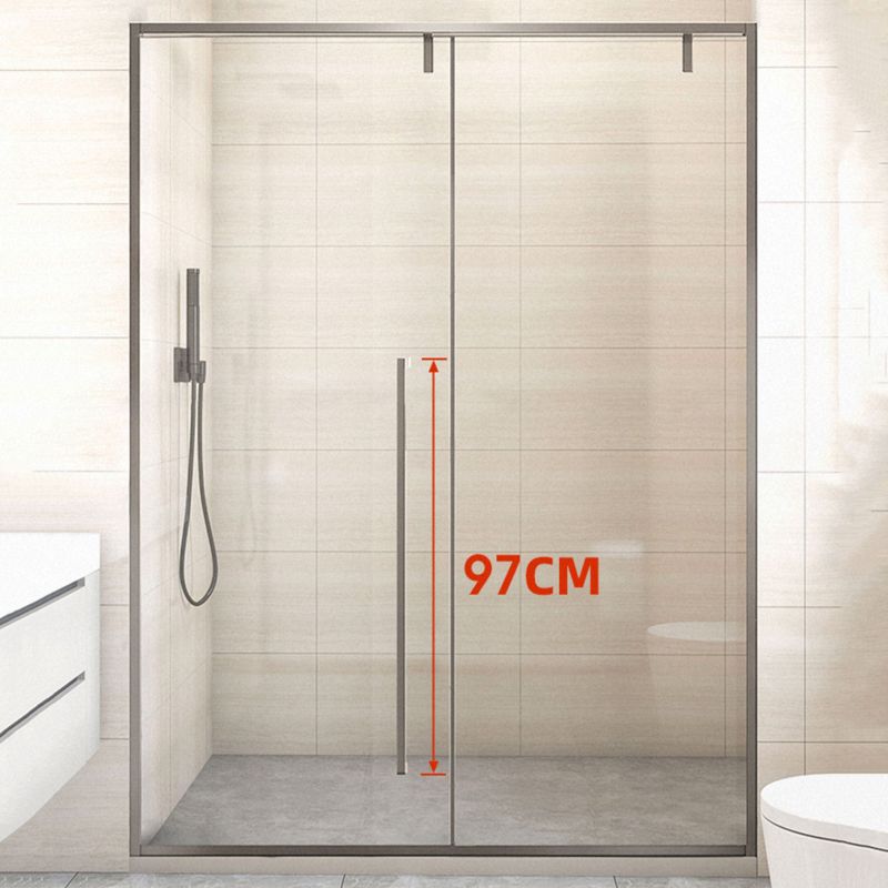 Semi Frameless Single Move Thickened Tempered Glass Shower Door