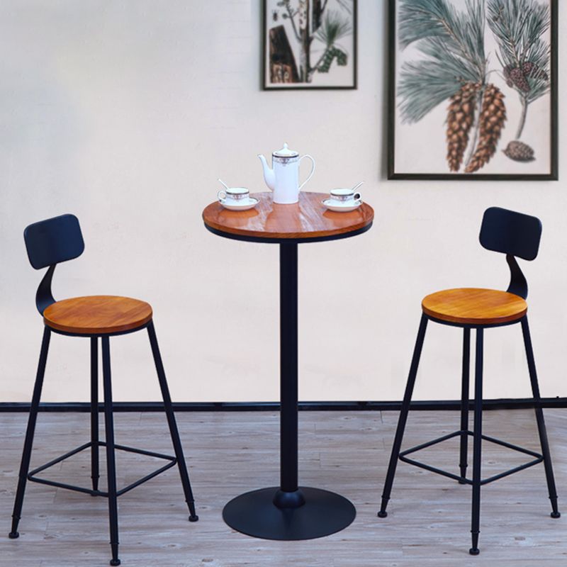 Industrial Style Bistro Bar Table Solid Wood Top Bar Table for Dining Room