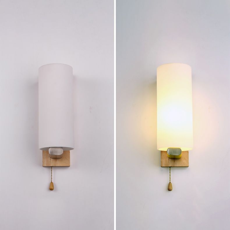 Moderne Stil Zylinderwand Schanckbeleuchtung Holz 1 leichte Wandmontagelampen