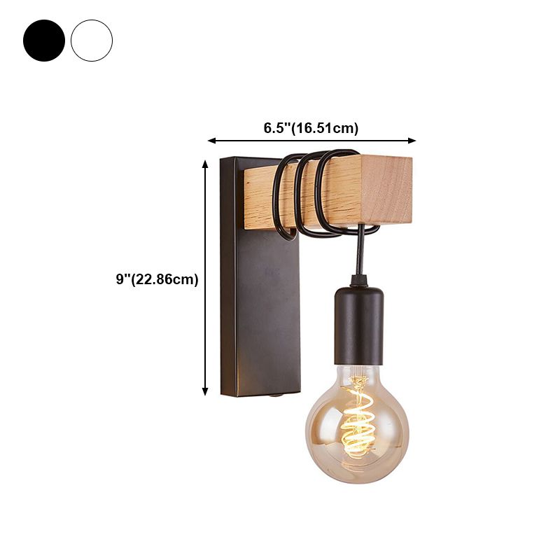 Modern Style Wood Wall Light Bulb Shape 9" High Wall Sconce for Bedroom