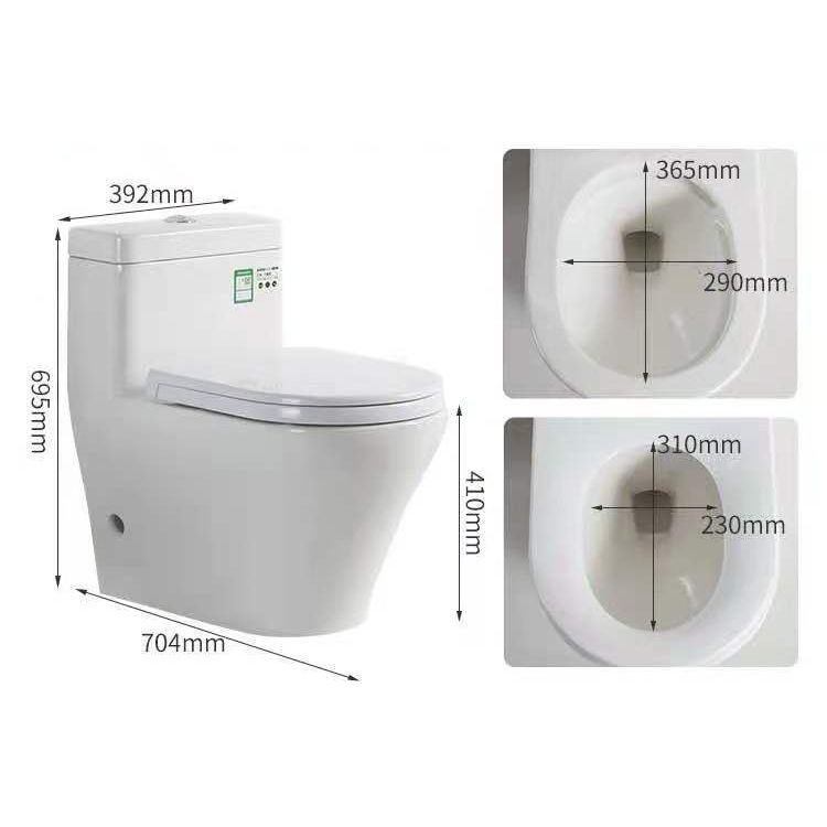 Modern Ceramic Siphon Jet Toilet Bowl Floor Mount Flush Toilet with Toilet Seat