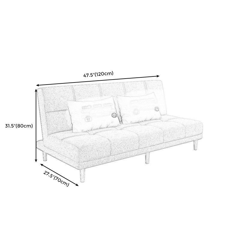 Armless Settee 27.55" W Modern Convertible Sleeper Sofa for Living Room