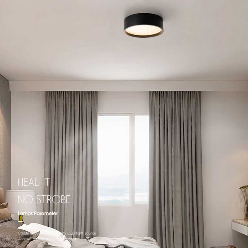 Round Shape LED Ceiling Lamp Modern Iron 1 Light Flush Mount for Balcony