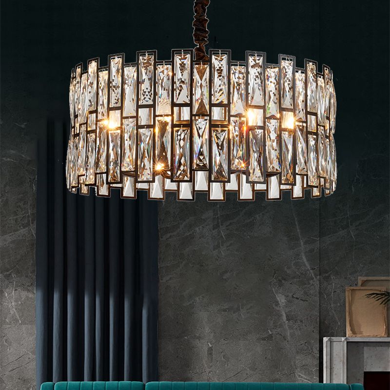 Geometria in stile contemporaneo lampadario a pendente lampadario cristallino luci in nero