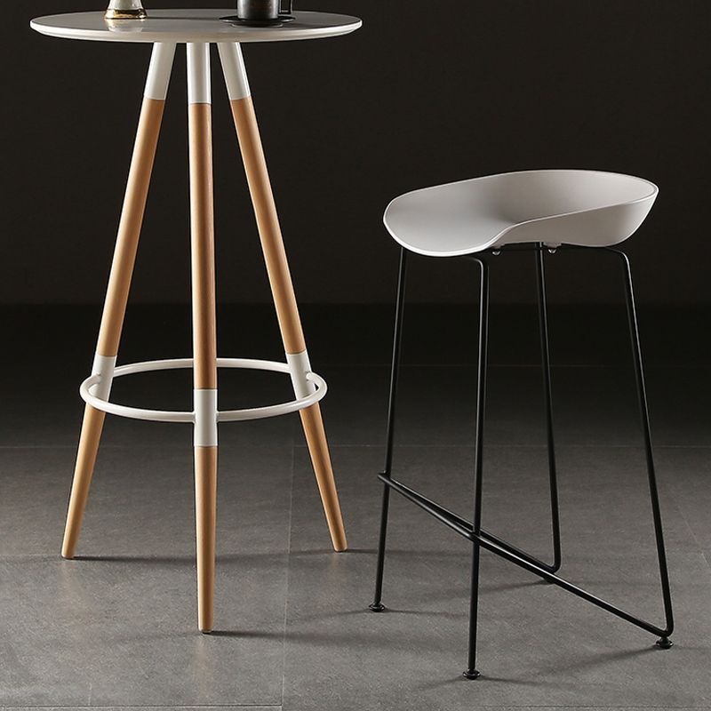 Armless Plastic Counter Height Bar Stool Indoor Modern Stool for Living Room