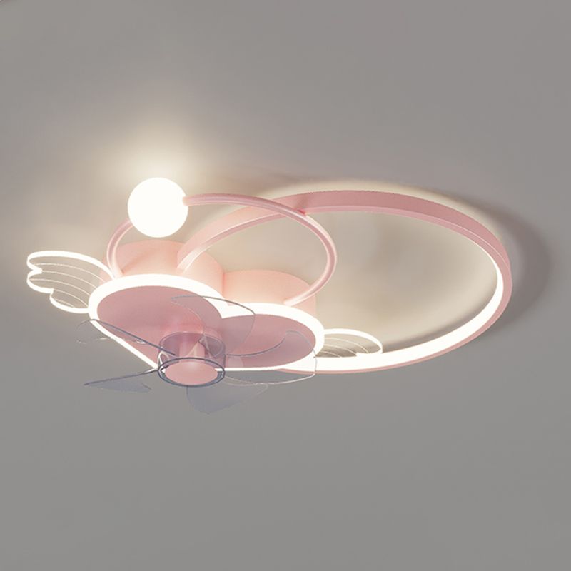 Heart and Halo en forma de techo en forma de anillo Cartoon acrílico LED LED Semi Flush Light
