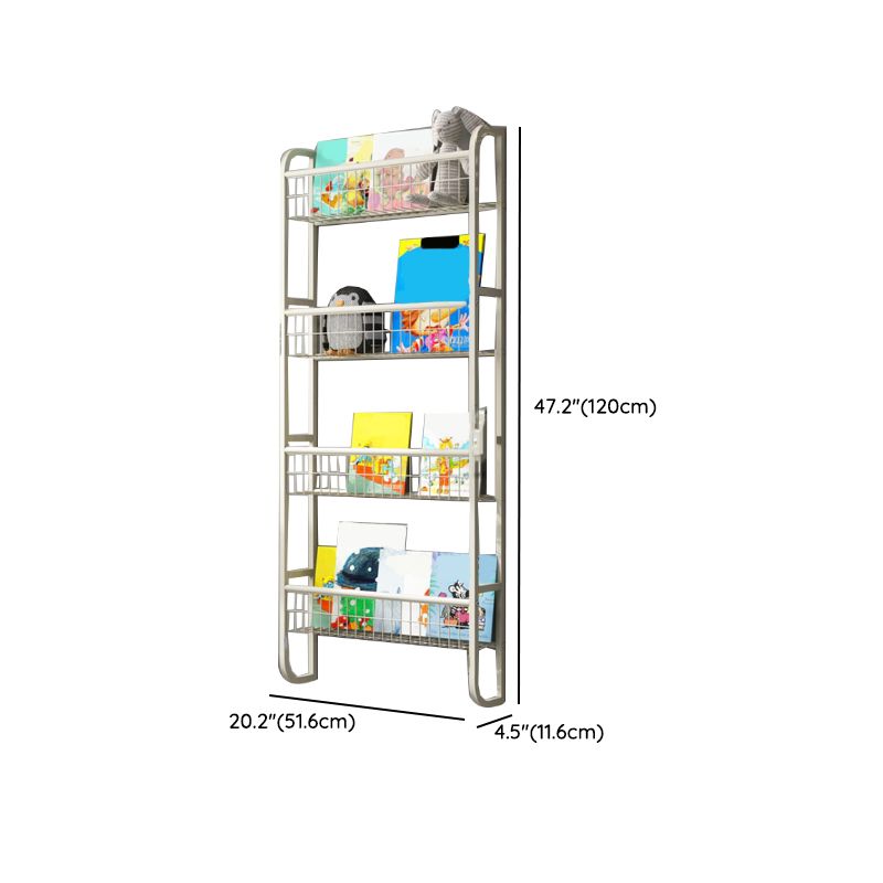 Floating Contemporary Bookcase Metal Closed Back Bookshelf with Shelves