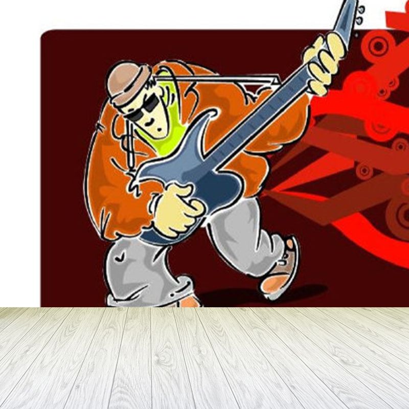 Abstract Graffiti Pattern Wall Mural Contemporary Non-Woven Textured Wall Art in Soft Color