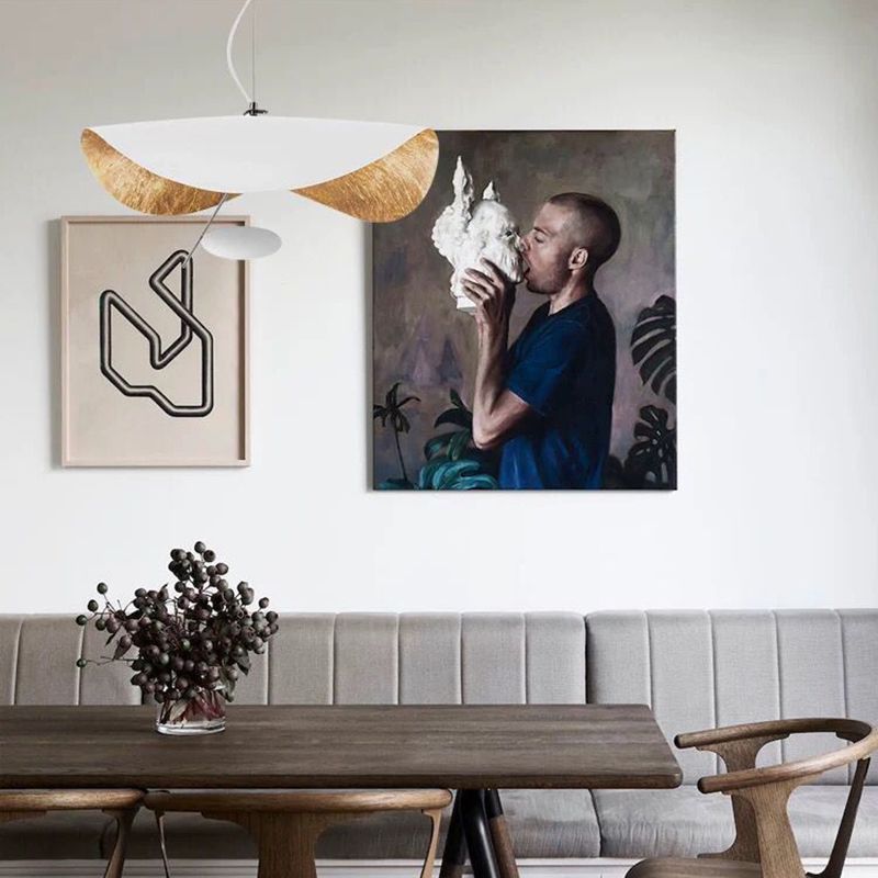 Metal Hat-Shape Chandelier Pendant Light Modern LED Chandelier Lamp for Dinning Room