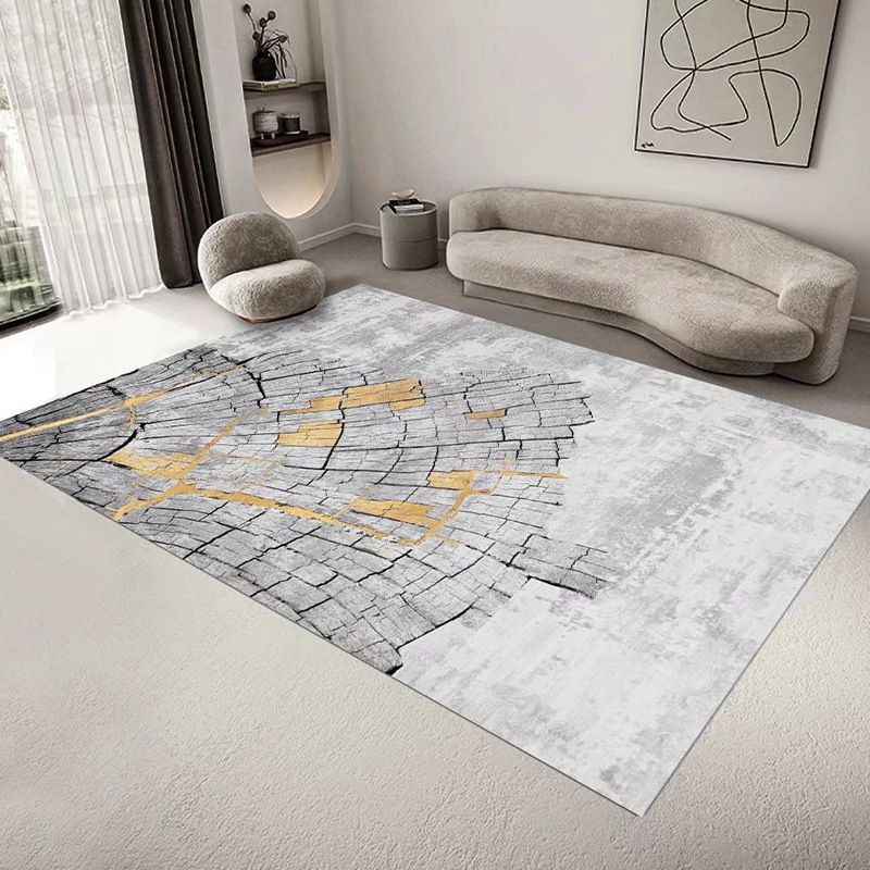 Industrial Rug Polyester Abstract Graphic Rug Stain Resistant Rug for Home Decor