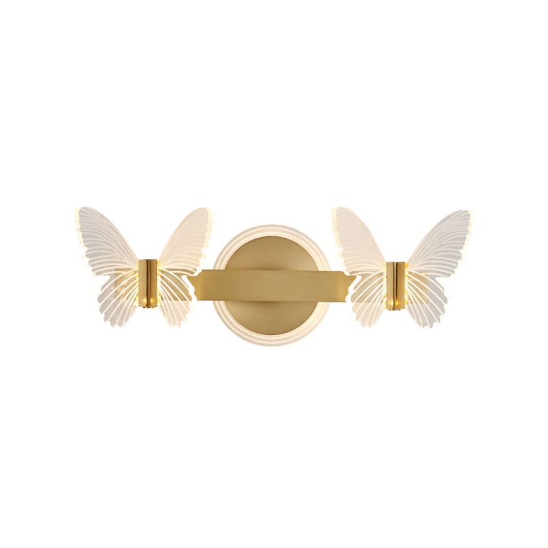 Butterfly Wall Sconce Lighting Modern Metal Wall Sconces in Gold