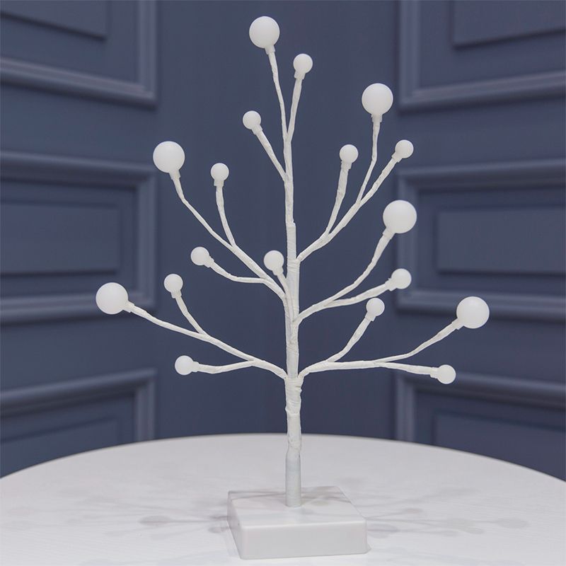 Lampada da comodino ramificata Lampada da comodino a LED moderna in plastica per soggiorno in bianco