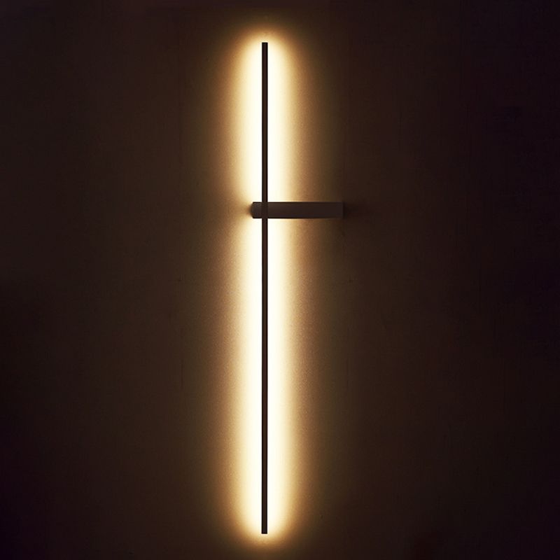 Moderno Minimalista Estilo lineal Luz montado en la pared lineal Ideas de iluminación de pared acrílica para sala de estar