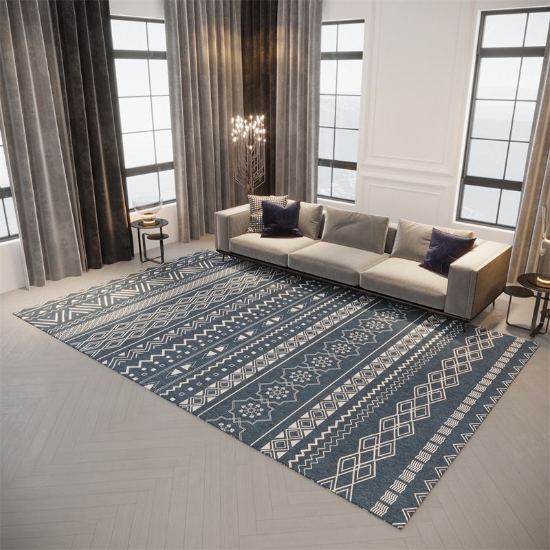 White Nordic Carpet Polyester Graphic Carpet Stain Resistant Carpet for Living Room