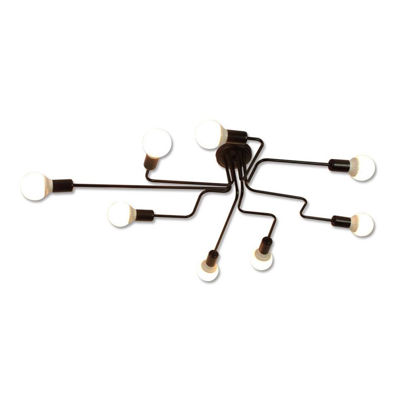 Lámpara de metal Delgada Semi-Vaciado de Luz Lámpara de techo de Loft de Luz en Negro