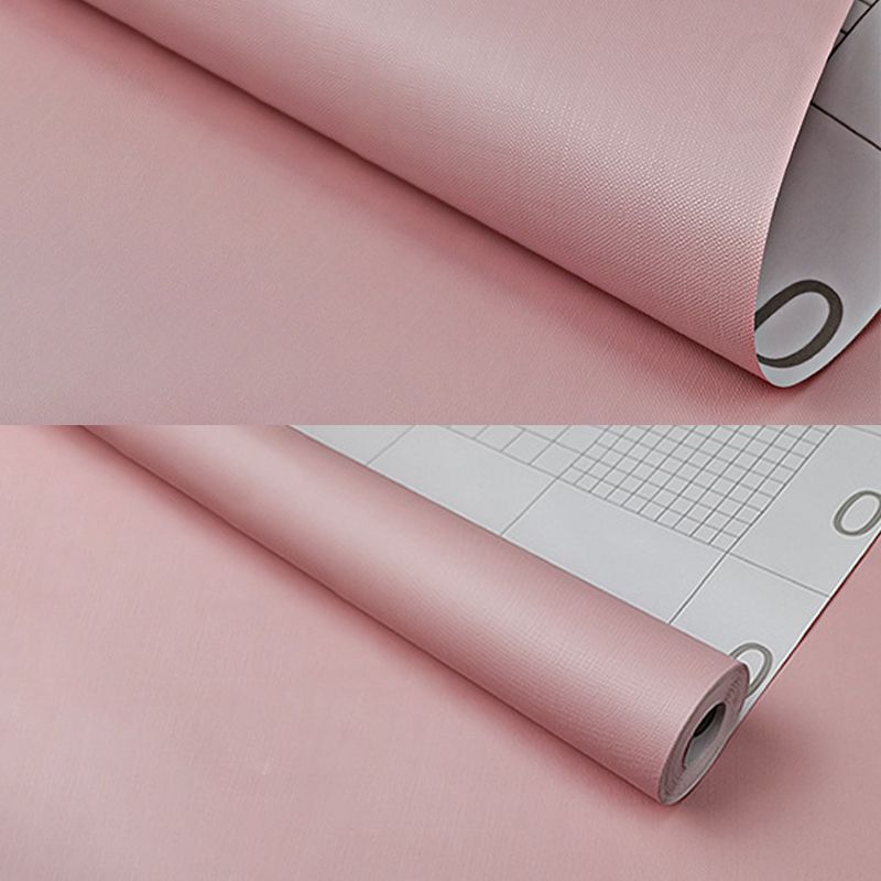 Reading Room PVC Wall Decor Contemporary Pastel Color Plain Design Wallpaper, Easy to Remove