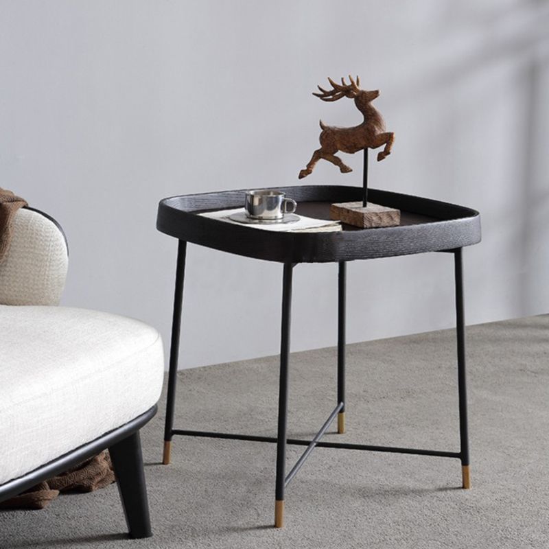 Modern Solid Wood End Table Cross Legs Corner Table for Living Room