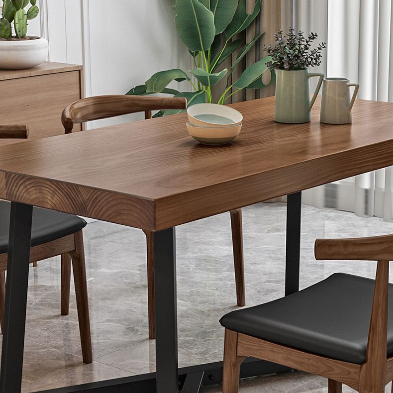 Modern Kitchen Dining Room Set with Wood Top and Trestle Base Furniture for Home Use
