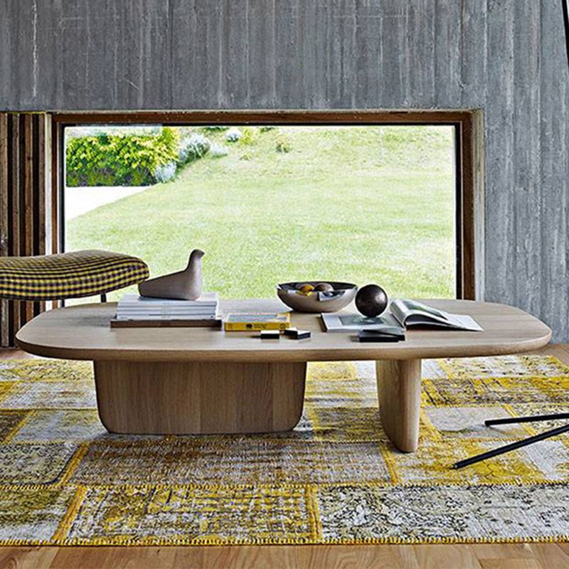 15.75" Tall Scandinavian Style Coffee Cocktail Table Wooden Coffee Table