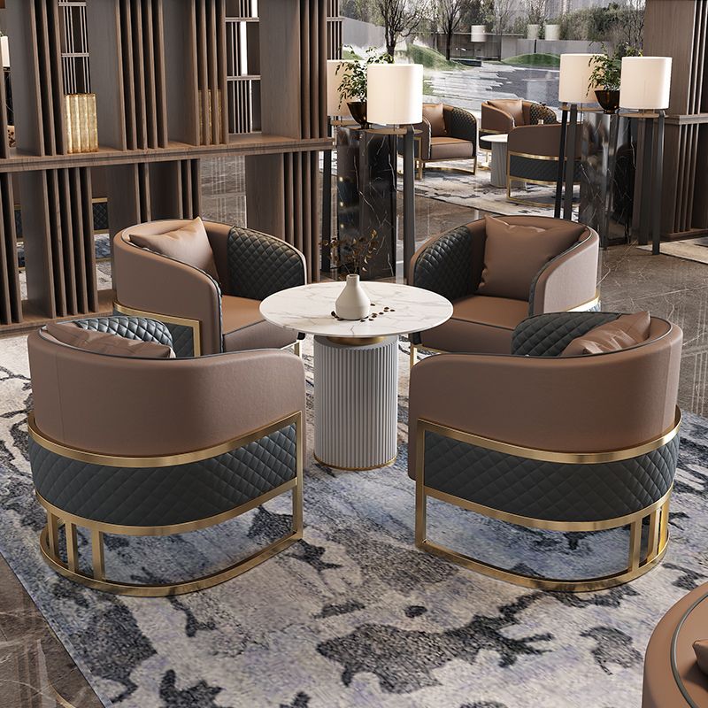 27.55" Wide Faux Leather Sofa Modern Tuxedo Arm Sofa with Tight Back