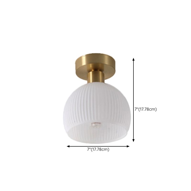 Contemporary Ceiling Lamp Glass Shade Flush Mount Light Fixture