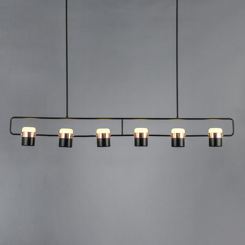 Contemporary Style Cylinder Island Lighting Ideas Metal 6 Light Island Light Fixtures