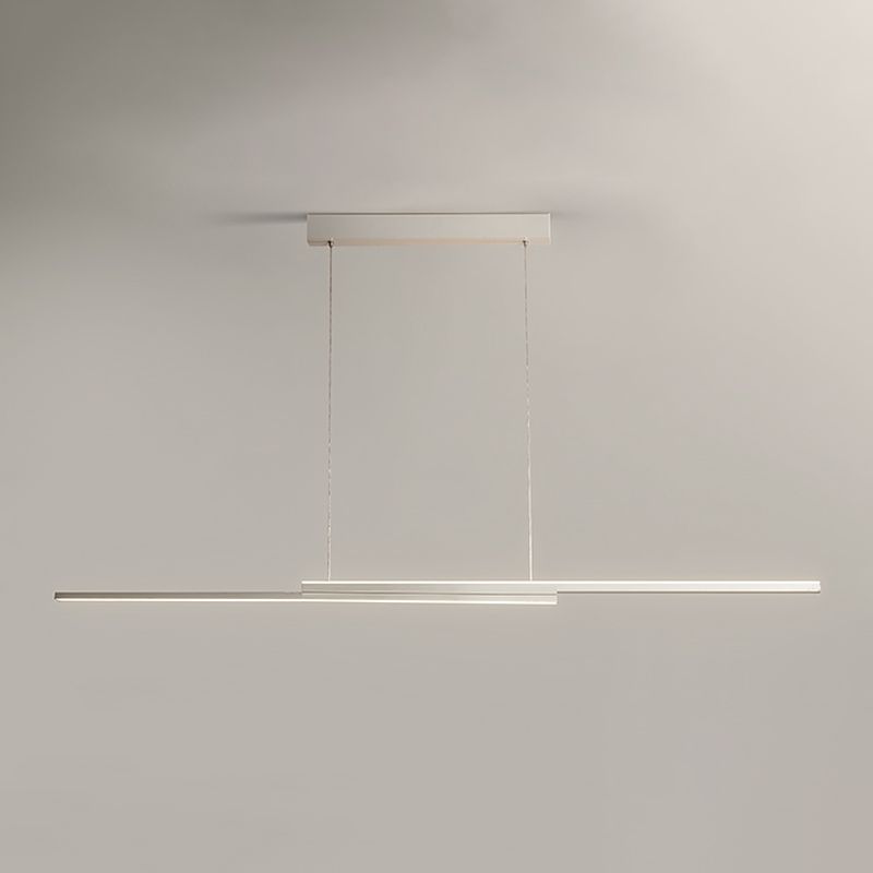 2 Light Linear Island Lighting Contemporary Metal Island Light Fixture