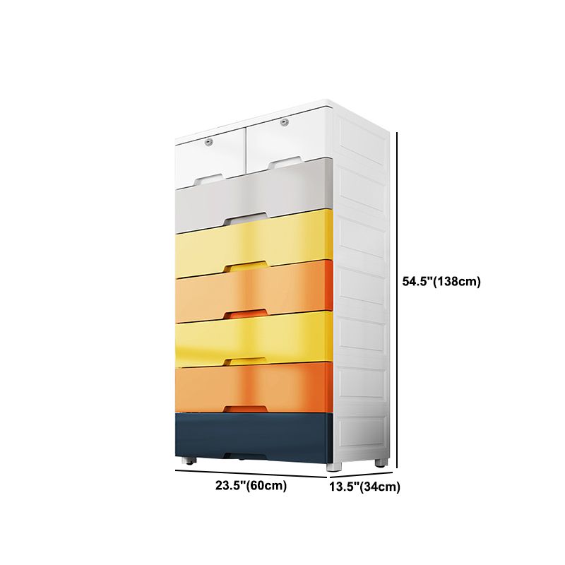 Contemporary Style Wardrobe Plastic Bedroom Wardrobe Closet With Drawers