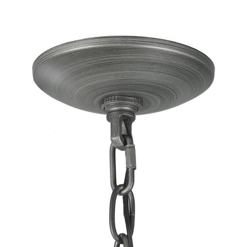 Metal Candle Pendant Chandelier Industrial Dinning Room Chandelier Light Fixture in Aged Silver