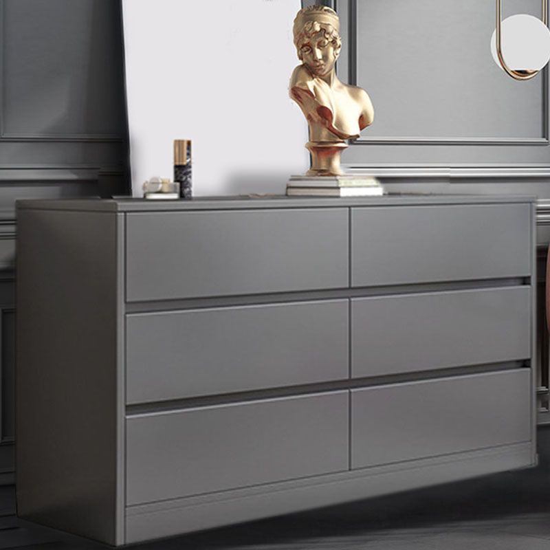 Contemporary Wood Double Dresser Bedroom Horizontal Storage Chest