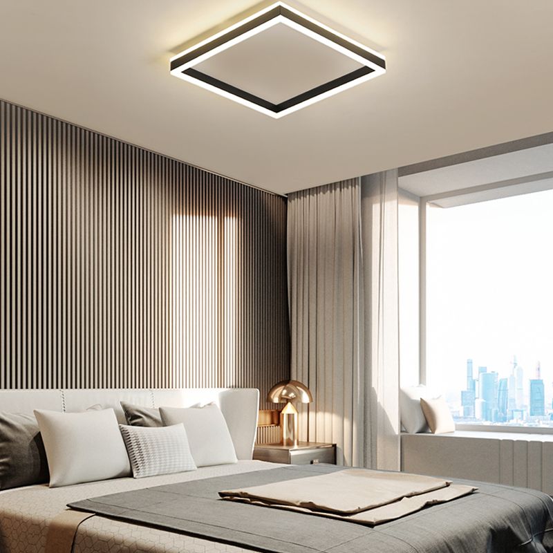 Luminaires de plafond encastrés de simplicité de lumière montée par plafond noir de LED pour le salon