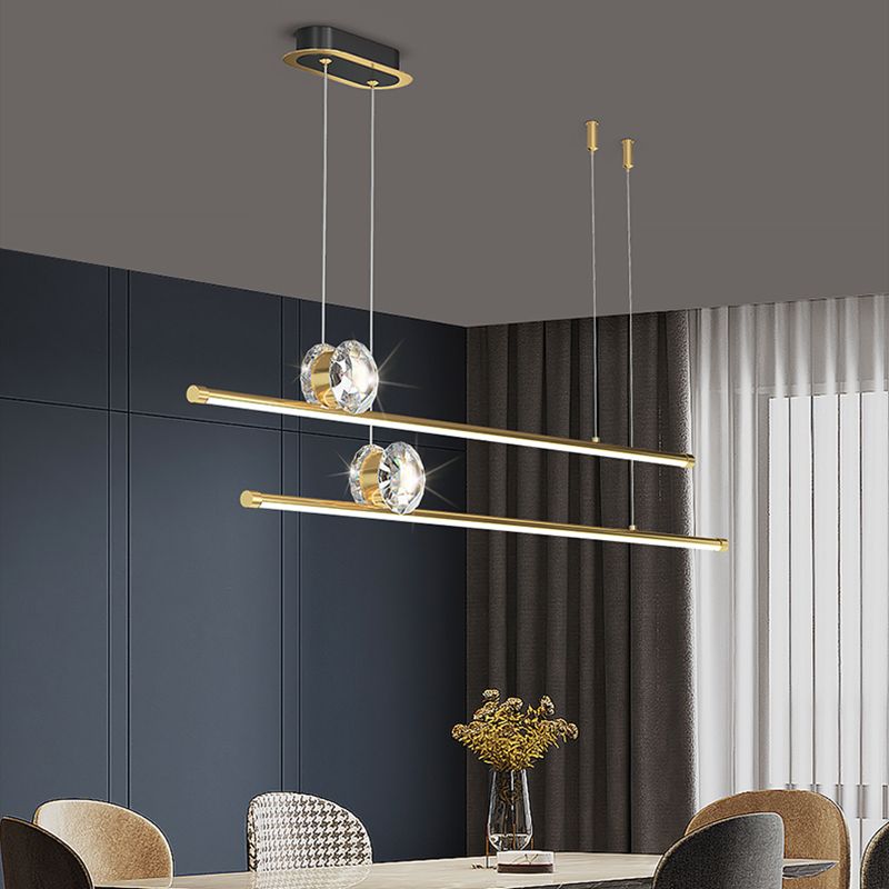 Linear Island Lights Contemporary Metal Island Lighting Fixture for Kitchen