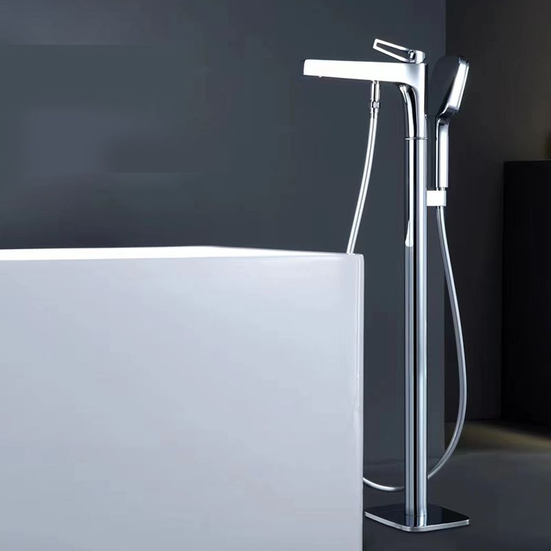 Bathroom Faucet Floor Standing Handheld Shower Head Rod Handle Faucet