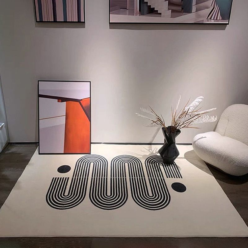 Orange Modern Area Carpet Polyester Graphic Carpet Washable Carpet for Home Decor