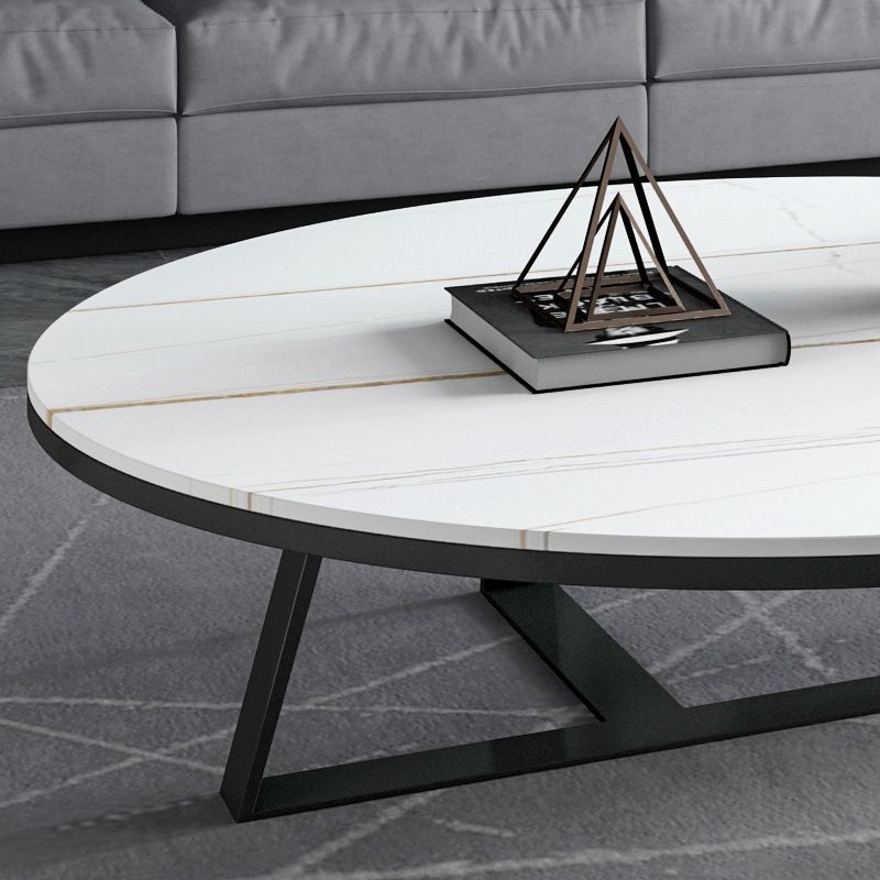 1 Slate Oval Coffee Table Modern Cocktail Table for Living Room