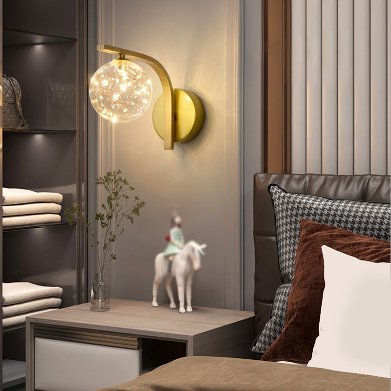 Forme de bille Lumière de mur de verre Style moderne 1 lumière lumineuse lumière murale