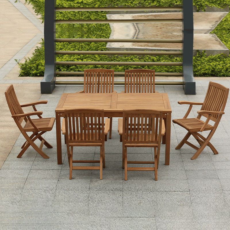 Bohemian Style Solid Wood Dining Table Set 1/5/7 Pieces Dining Table Set for Outdoor