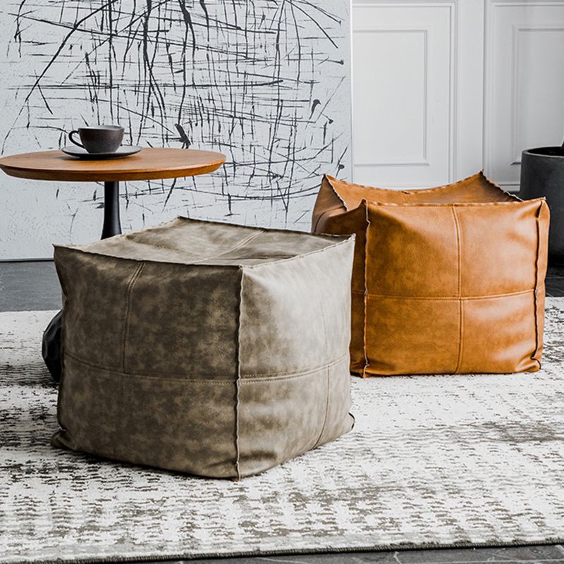 Modern Square Pouf Leather Water Resistant Pouf for Living Room