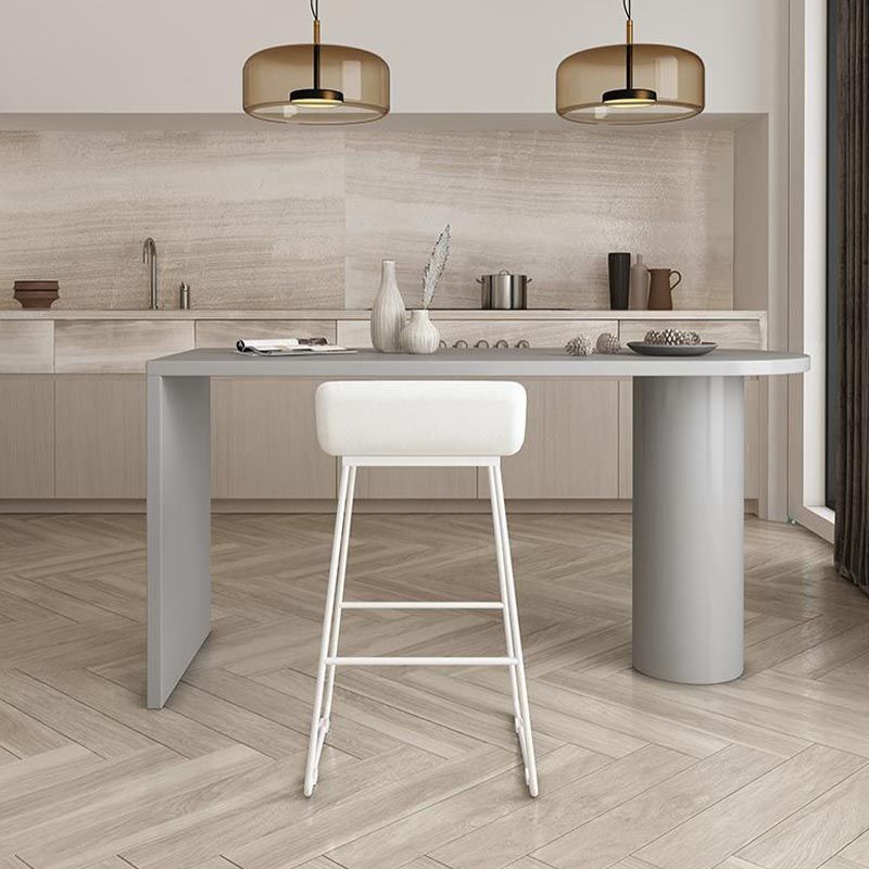 Modern 1/2 Pieces Bar Table Set Pine Wood Counter Table with High Stools for Dining Room