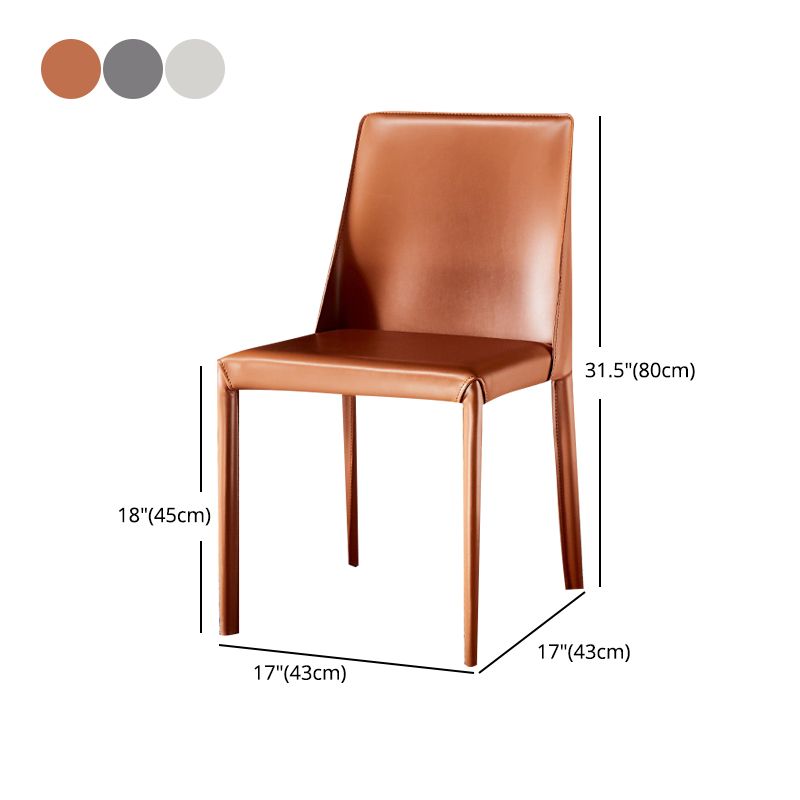 Solid Back Chair Contemporary Modern Leather Indoor-Outdoor Side Chair