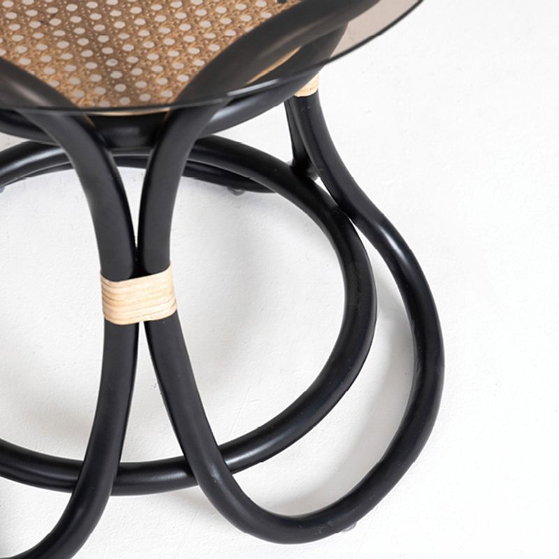 20.47" Tall Abstract Side Table Glass Top Sofa Side Accent Table