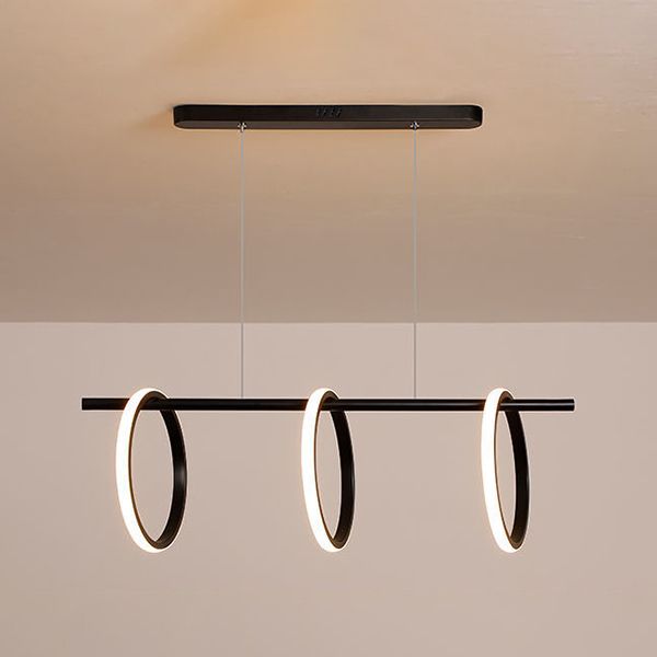 Geometric Island Lighting Modern Metal 3 Light Island Pendant Lights for Kitchen