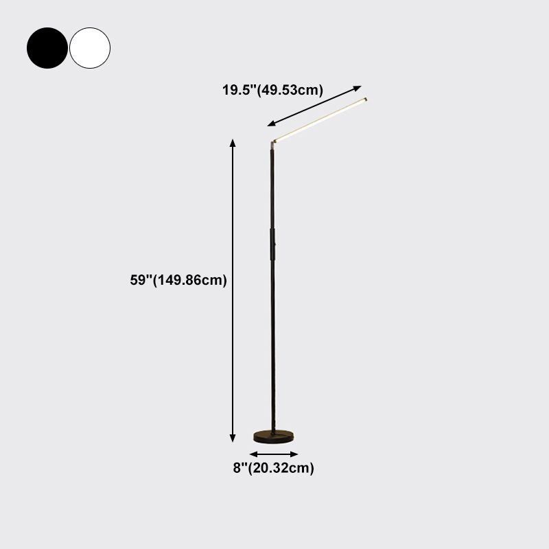 Contemporary Linear Floor Lamp Metal 59" High LED Floor Light for Living Room