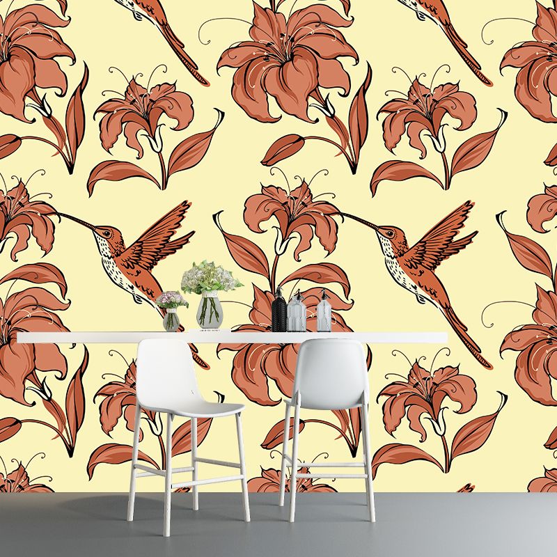 Illustration Environment Friendly Mural Wallpaper Plant Pattern Living Room Wall Mural