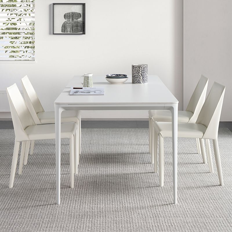 Mesa de comedor de piedra sinterizada Mesa base de 4 patas de estilo simple para comedor