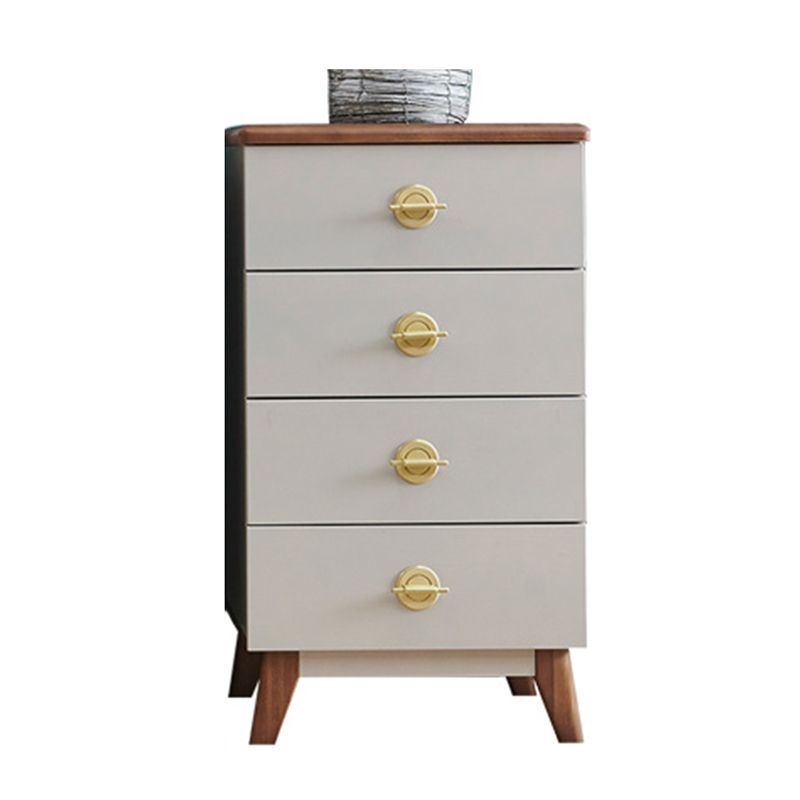 Contemporary Vertical Chest Bedroom Storage Chest in White with Drawers