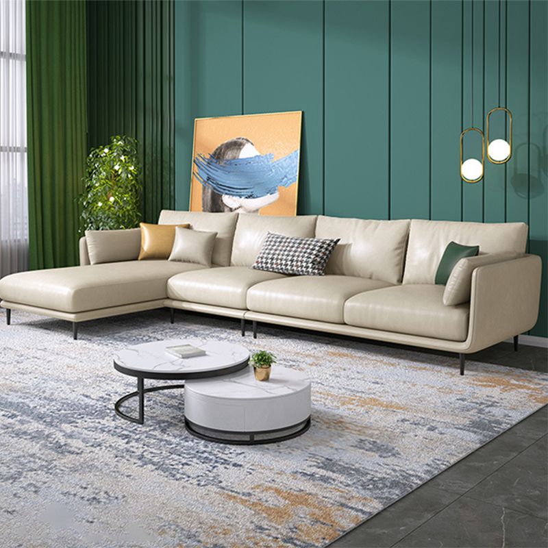 Nordic Stationary Faux Leather Living Room Square Arm Pillows Seating