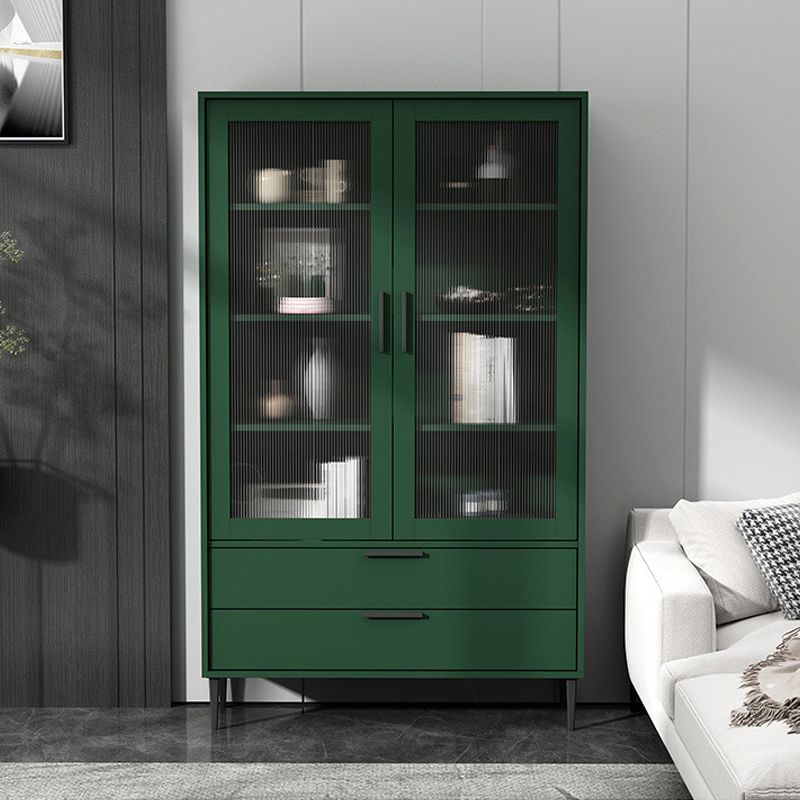 Wooden Accent Cabinet with Glass Door and 2 - Drawer 11.81" Wide Side Cabinet