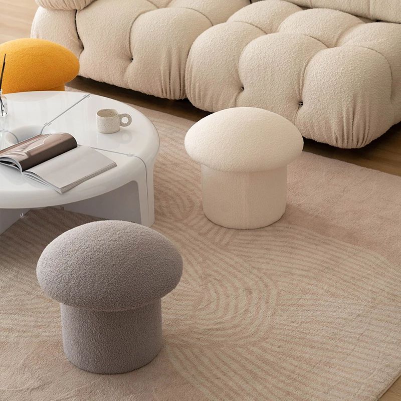Modern Pure Color Pouf Trea Resistant Mushroom Pouf for Living Room